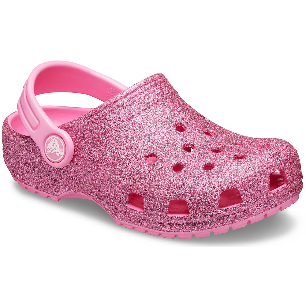 red sparkly crocs