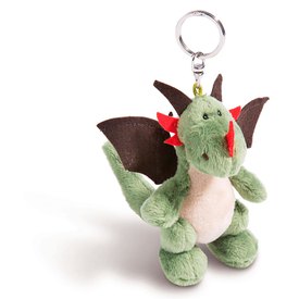 Nici Dragon Green 10 cm Bb Sitting With Red Jags Key Ring