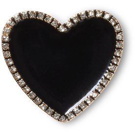 Jibbitz Black Heart Gold Outline Pin