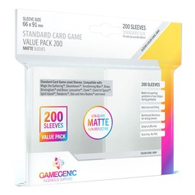 Gamegenic Sleeves Matte Standard Value Pack Card 200 Unitats 66x91 Mm Pissarra Joc