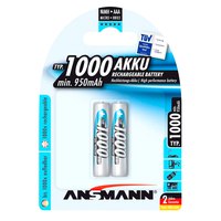 Ansmann 1x2 NiMH Oplaadbaar 1000 Micro AAA 950mAh Batterijen