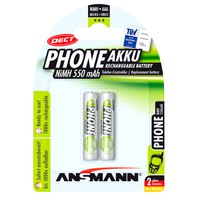 Ansmann 1x2 Micro AAA 550mAh DECT Phone NiMH Rechargeable Micro AAA 550mAh DECT Phone Piles