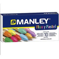 Manley Soft Fluo Und Pastel Farben-Box 10 Wachs Wachse