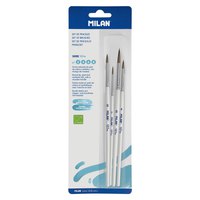 milan-blister-pack-4-round-brushes-goat---synthetic-hair-white-handle-101w-series-n--2-4-6-and-8