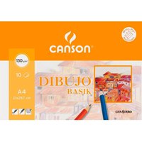 Canson Pack 10 Láminas Dibujo A4 Basik 130g