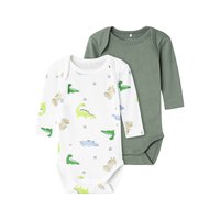 name-it-body-bebe-a-manches-longues-wild-lime-dino-2-unites