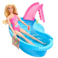 barbie-blonde-met-zwembadglijbaan-en-accessoirespop