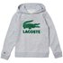 Lacoste Logo Print Unbrushed Cotton Blend Sweatshirt Met Capuchon